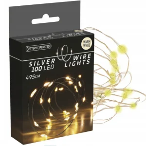 Lampki na druciku 100 Led na baterie Białe Ciepłe Zniżka