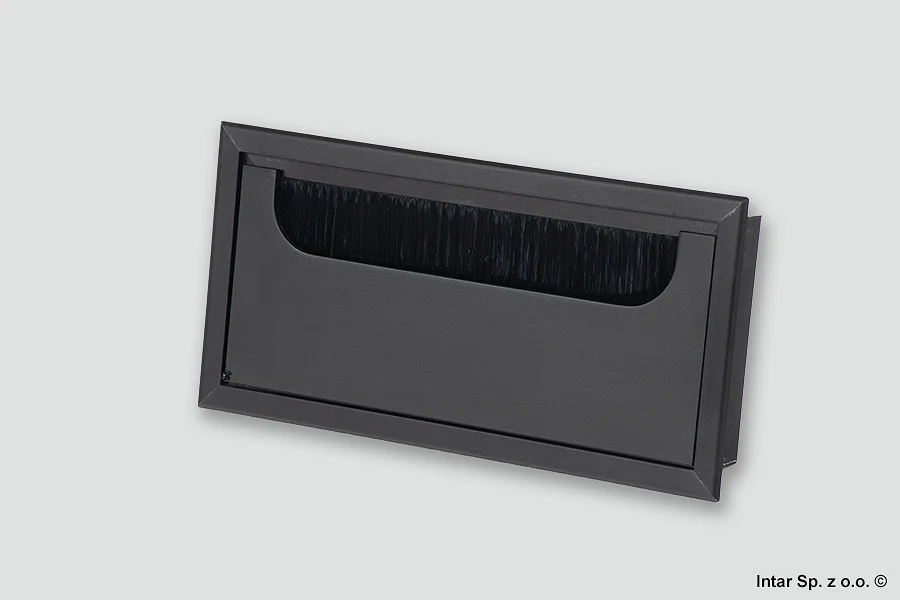 Przepust kablowy do blatu, PRZEP-160X80-CZ-01, 160 x 80 mm, Prostokątny, Czarny, DESIGN LIGHT Wyprzedaż