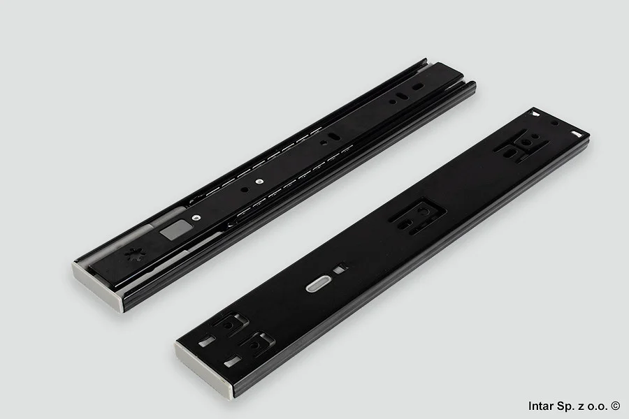 Ekspresowa dostawa Prowadnica kulkowa H-45 mm SVQ, 06345, L-300 mm, 30 kg, Z systemem miękkiego domyku, Pełen wysuw, Czarny, SEVROLL