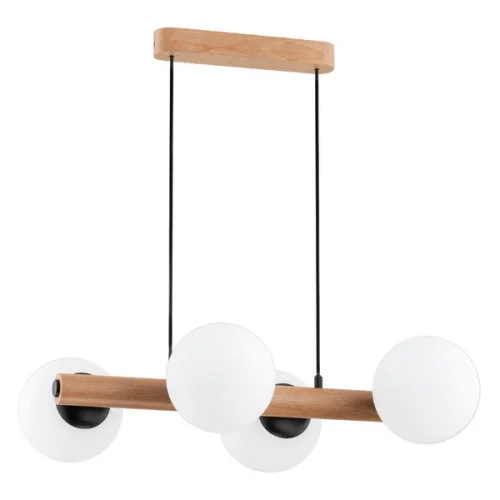 Lampa wisząca ARAGON czarna-jasne drewno 4xE14x10W IP20 Alfa Promocja