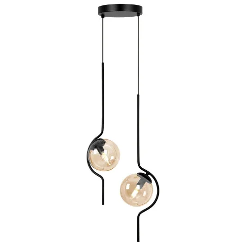 Wyjątkowa oferta Lampa wisząca VELA bursztynowo-czarna 2xE14x15W wym:100x30x30cm IP20 Kaja