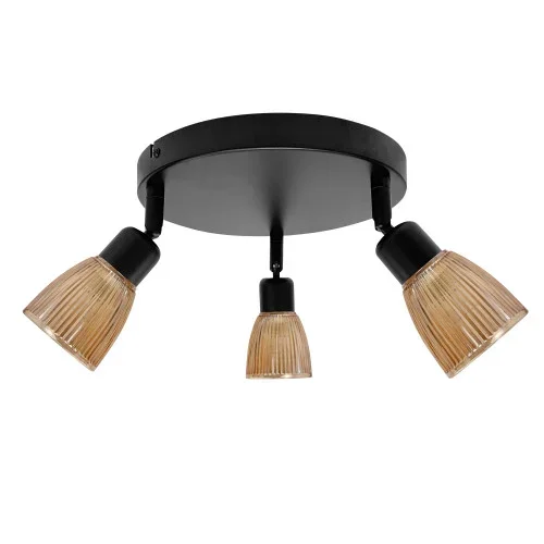 Bezpieczne zakupy Lampa sufitowa Amcos czarno-bursztynowa 3xE14x40W Candellux