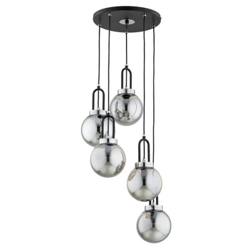 Bestseller Lampa wisząca ATORI czarna-chromowana 5xE14x10W wym:90x38x38cm IP20 Alfa