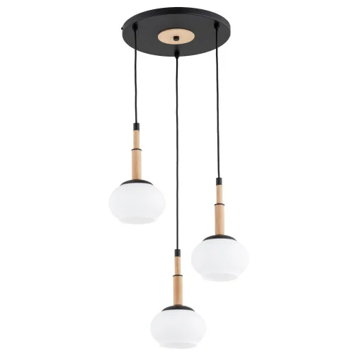 Darmowa dostawa Lampa wisząca CERES drewniane elementy czarna 3xE14x10W IP20 Alfa