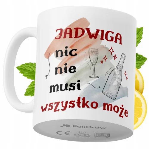 Cena promocyjna Kubek Dla Jadwigi na Prezent z Nadrukiem ze Zdjęciem 330 ml PoliDraw