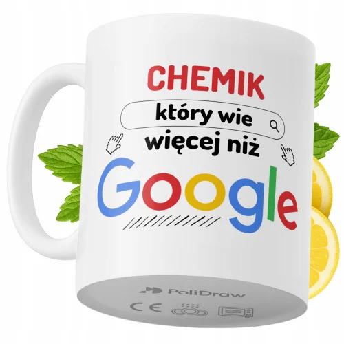 Kubek Dla Chemika na Prezent z Nadrukiem ze Zdjęciem 330 ml PoliDraw Łatwy zwrot