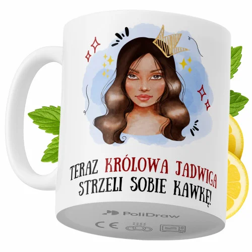 Kubek Dla Jadwigi na Prezent z Nadrukiem ze Zdjęciem 330 ml PoliDraw Hit sprzedaży