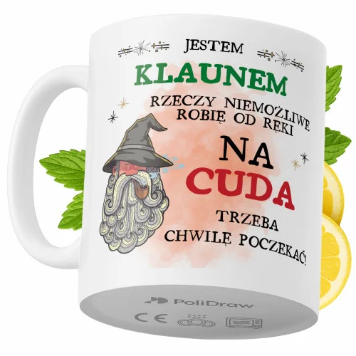 Taniej Kubek Dla Klauna na Prezent z Nadrukiem ze Zdjęciem 330 ml PoliDraw