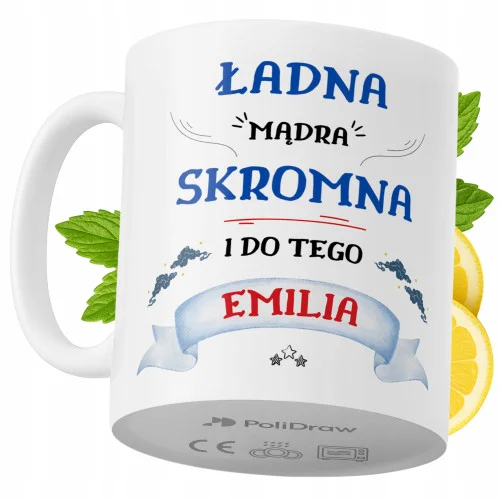 Niska cena Kubek Dla Emilii na Prezent z Nadrukiem ze Zdjęciem 330 ml PoliDraw