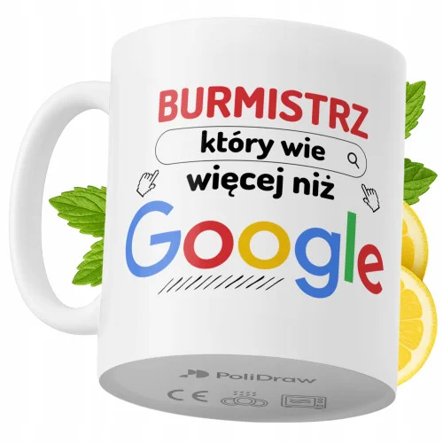 Łatwy zwrot Kubek Dla Burmistrza na Prezent z Nadrukiem ze Zdjęciem 330 ml PoliDraw