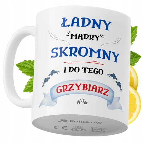 Kubek Dla Grzybiarza na Prezent z Nadrukiem ze Zdjęciem 330 ml PoliDraw Premium