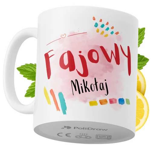 Nowość Kubek Dla Mikołaja na Prezent z Nadrukiem ze Zdjęciem 330 ml PoliDraw