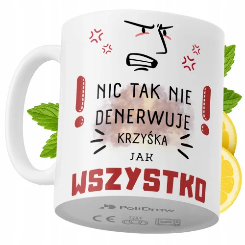 Bezpieczne zakupy Kubek Dla Krzyśka na Prezent z Nadrukiem ze Zdjęciem 330 ml PoliDraw