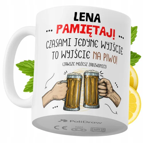 Promocja Kubek Dla Leny na Prezent z Nadrukiem ze Zdjęciem 330 ml PoliDraw