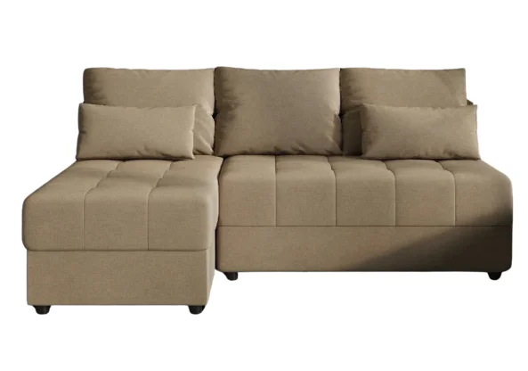 Narożnik Rozkładany Beż 206x140 + Siedzisko Pianka T30 - LUCIA FIT Ograniczona ilość