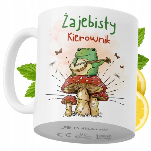 Kubek Dla Kierownika na Prezent z Nadrukiem ze Zdjęciem 330 ml PoliDraw Bezpieczne zakupy