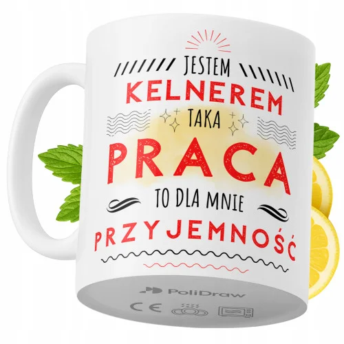 Kubek Dla Kelnera na Prezent z Nadrukiem ze Zdjęciem 330 ml PoliDraw Okazja