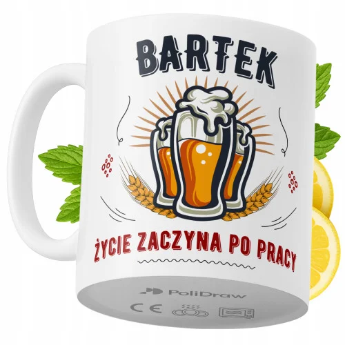 Kubek Dla Bartka na Prezent z Nadrukiem ze Zdjęciem 330 ml PoliDraw Najlepsza cena