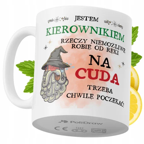 Kubek Dla Kierownika na Prezent z Nadrukiem ze Zdjęciem 330 ml PoliDraw Hit sprzedaży