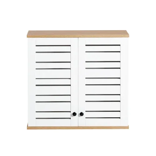 SoBuy Wisząca szafka z 2 drzwiczkami Biały 60x19x56cm BZR42-W Oferta czasowa