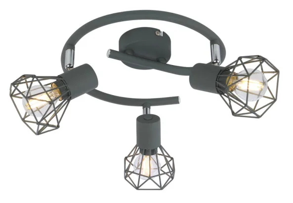 Zniżka Lampa sufitowa szara VERVE 3xE14x40W wym: 18x43x43 cm Candellux