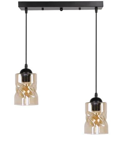 Lampa wisząca czarno-herbaciany FELIS 2xE27x60W wym: 90x44x10 cm Candellux Taniej