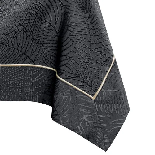 Taniej Obrus Plamoodporny GAIA Mankiet + Lamówka 140x350 C. Szary AmeliaHome
