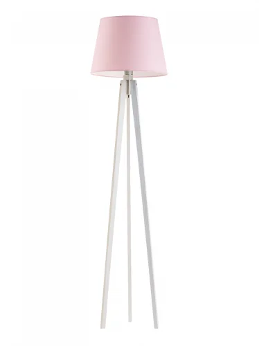 Lampa drewniana stojąca CURACAO Biały/ Jasny Różowy Wyjątkowa oferta