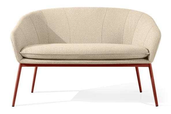KONSIMO SOLIS Sofa kremowa zewnętrzna, stalowe rude nóżki, skandynawska Bezpieczne zakupy