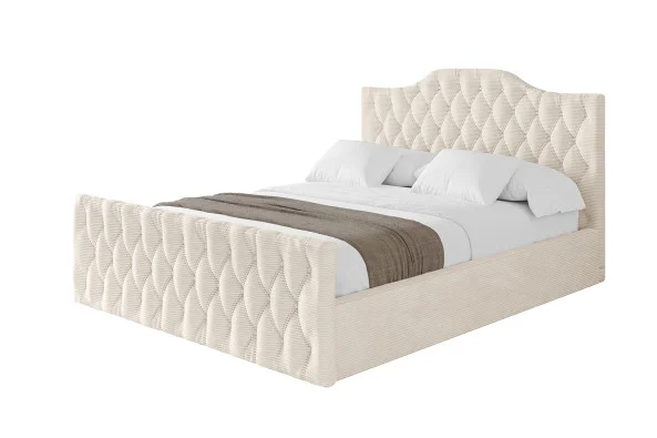 Dostępne od ręki Łóżko tapicerowane bez materaca + pojemnik FALIO-Z-140x200 cmBeżowy