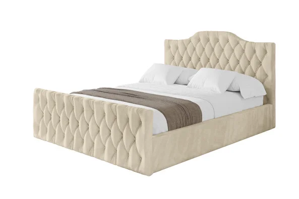 Do wyczerpania zapasów Łóżko tapicerowane bez materaca + pojemnik FALIO-Z-160x200 cmBeżowy