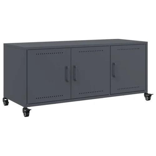 Darmowa dostawa Szafka Pod Telewizor Antracytowa Półka Szafka RTV Stalowa 100.5x39x43.5 cm