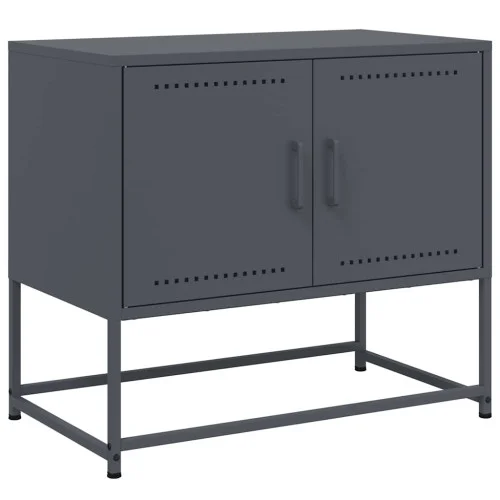 Szafka Pod Telewizor Antracytowa Półka Szafka RTV Stalowa 68.5x39x60.5 cm Popularny