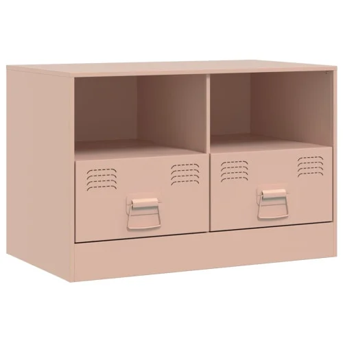 Szafka Pod Telewizor Różowa Półka Szafka RTV Stalowa 67x39x44 cm Bezpieczne zakupy