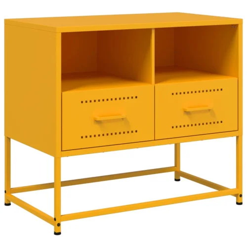 Szafka Pod Telewizor Musztardowa Półka Szafka RTV Stalowa 68x39x60.5 cm Wyprzedaż