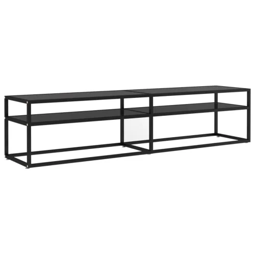 Szafka Pod Telewizor Stolik Konsola Szafka RTV Szkło Stal 180x40x40.5 cm Ostatnia szansa