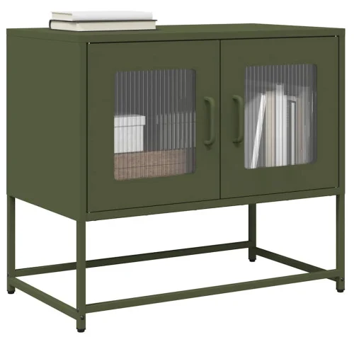 Szafka Pod Telewizor Oliwkowa Półka Szafka RTV Stalowa 68x39x60.5 cm Najlepsza cena