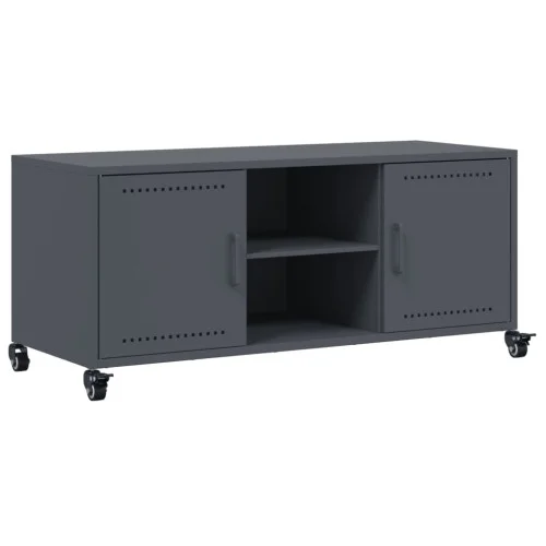 Szafka Pod Telewizor Antracytowa Półka Szafka RTV Stalowa 100.5x39x43.5 cm Tani