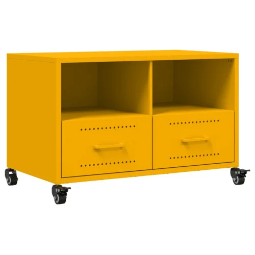 Super okazja Szafka Pod Telewizor Musztardowa Półka Szafka RTV Stalowa 68x39x43.5 cm