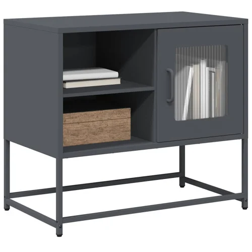 Szafka Pod Telewizor Antracytowa Półka Szafka RTV Stalowa 68x39x60.5 cm Dostępne od ręki