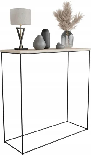 Kup teraz Konsola Z Drutu Toaletka Przedpokój Loft 80x30x80 Czarna+Dąb Sonoma