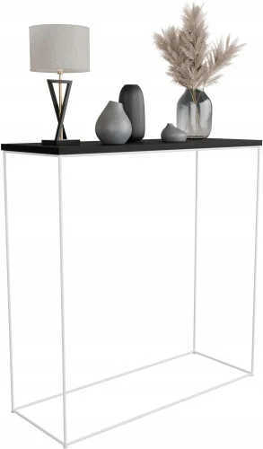 Kup online Konsola Z Drutu Toaletka Przedpokój Loft 80x30x80 Biała+Czarny MiniPearl