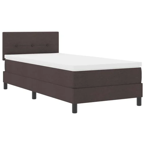 Bestseller Łóżko Kontynentalne z Materacem Brązowa Tkanina Do Sypialni 100 x 200 cm