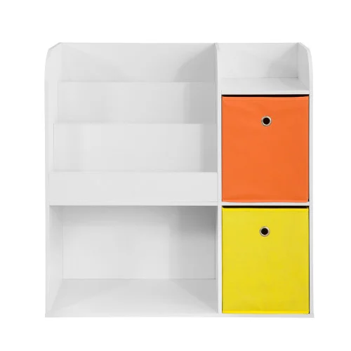 Oferta limitowana SoBuy Regał dziecięcy z 2 szufladami Biały 89x34.8x87cm KMB37-W