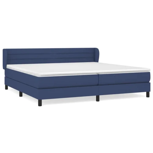 Oferta Łóżko kontynentalne z materacem niebieskie tkanina 200x200 cm