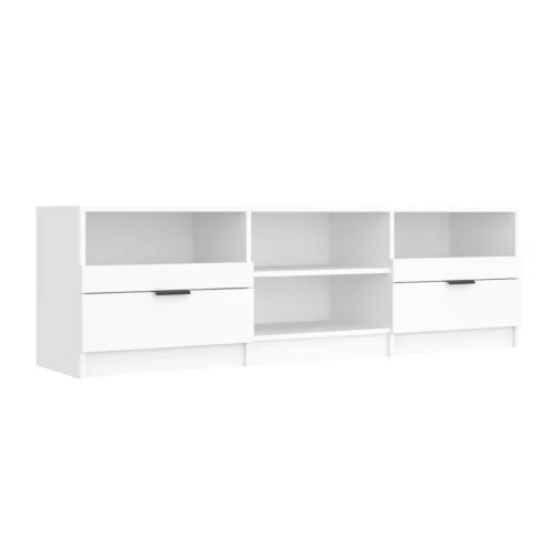 Tani Szafka RTV Stolik Pod Telewizor Szafka Półka Biała 150x33.5x45 cm