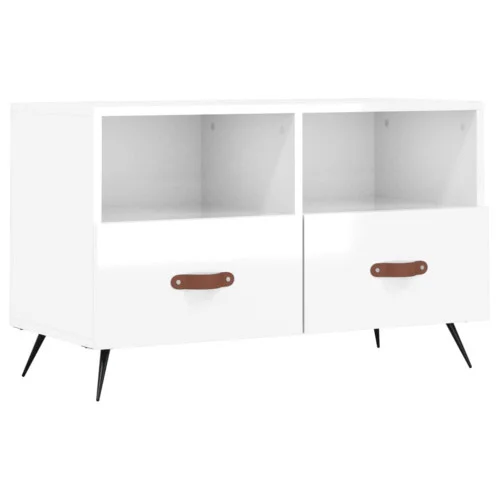 Okazja Szafka Pod Telewizor Szafka RTV KomodaBiały Połysk 80x36x50 cm