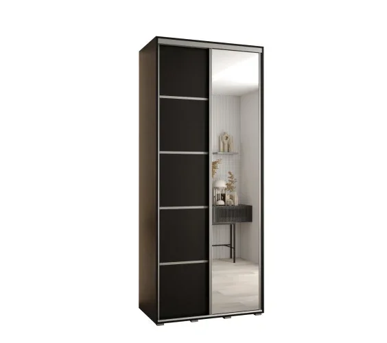 Szafa przesuwna 45 Cannes 5 100 czarny+czarny+srebrny Wyjątkowa oferta