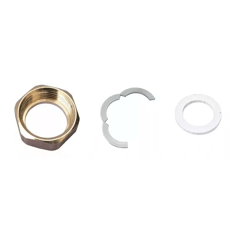 Nakrętka mosiężna GW 3/4" + płaska uszczelka + pierścień (komplet) Promocja