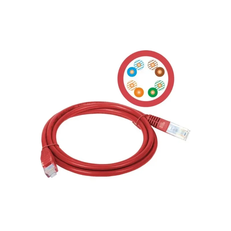 Wyprzedaż Patch-cord U/UTP kat.5e PVC 0.5m czerwony